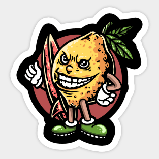 Cartoon Lemon Surfer Sticker